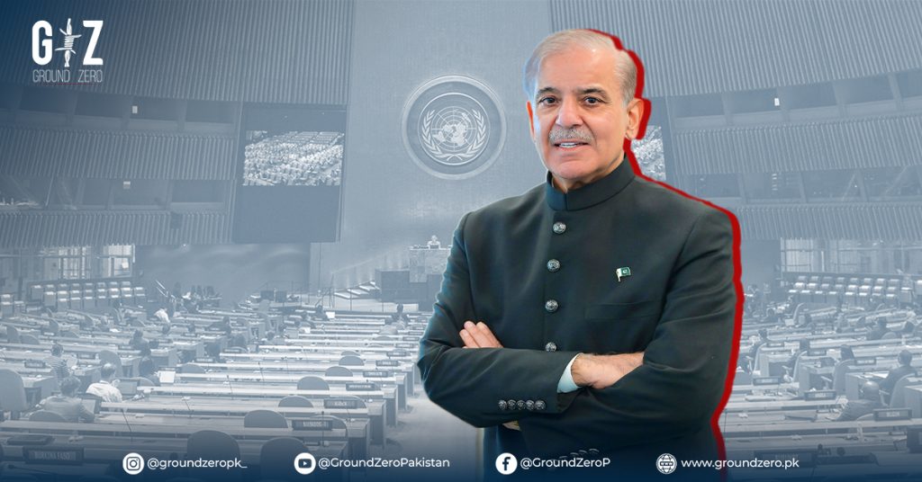 PM Shehbaz Sharif addressing the UNGA on Palestine and Kashmir conflicts