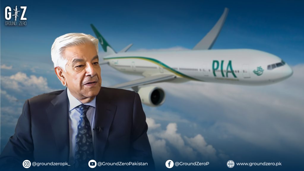 Minister Khawaja Asif discussing PIA’s privatization.