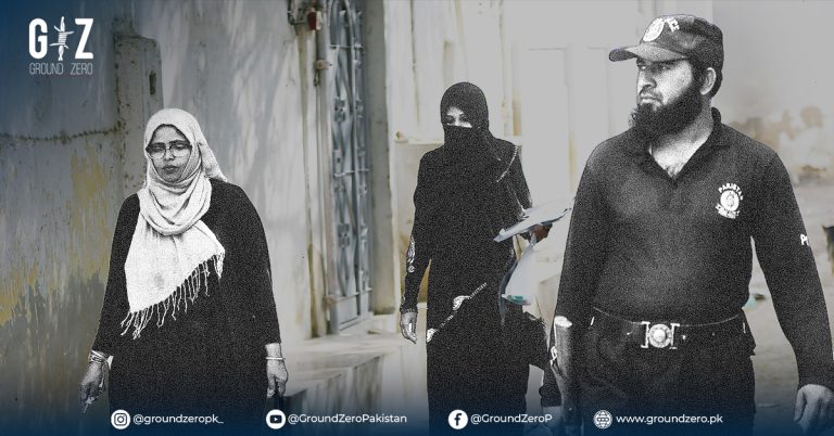 Police guard a polio team in Bannu following a tragic attack.