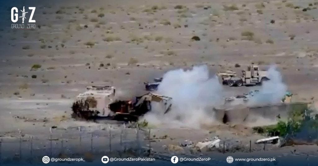 Pakistani forces responding to Afghan aggression at the Nushki border.