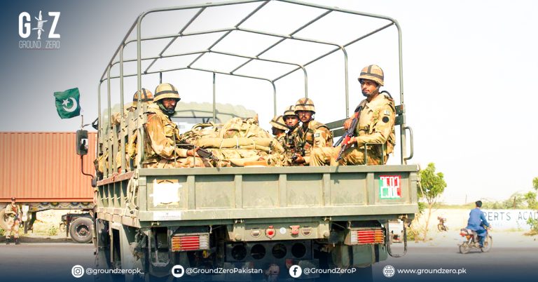 Security forces conducting an operation against BLA terrorists in Balochistan’s Harnai district.