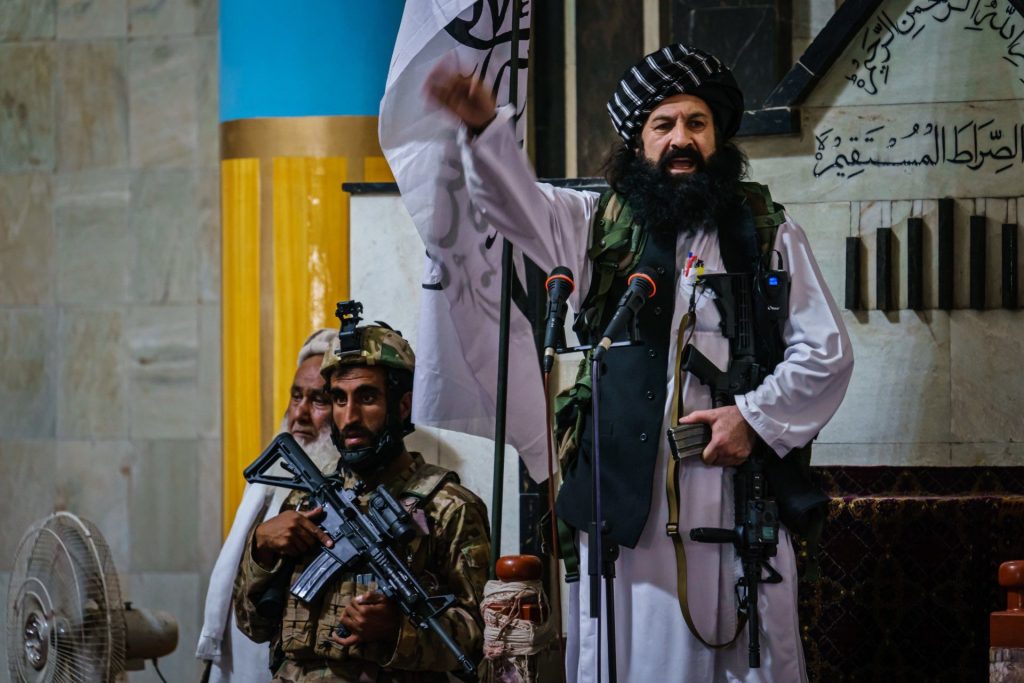 Khalil Haqqani addressing a gathering in Afghanistan