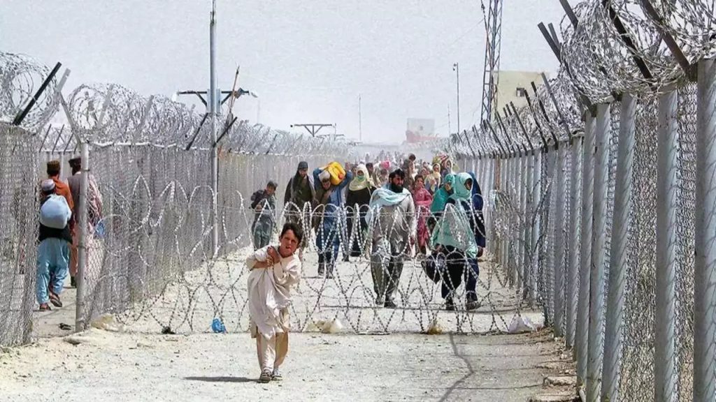 Afghan refugees at a repatriation center