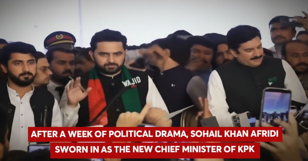 Sohail Afridi Sworn In as Khyber Pakhtunkhwa Chief Minister After Dramatic Political Turnover Sohail Afridi Sworn In as Khyber Pakhtunkhwa Chief Minister