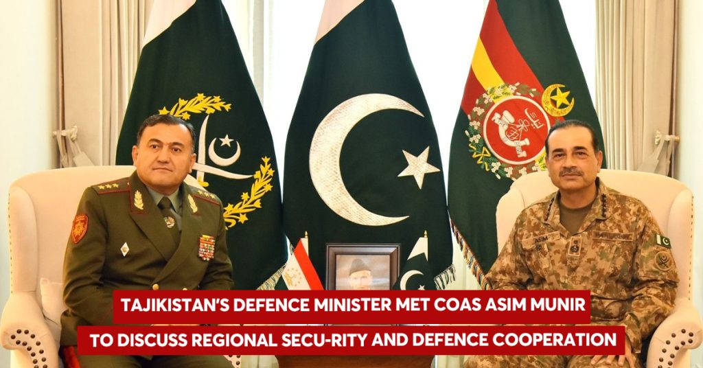 Pakistan & Tajikistan Vow to Strengthen Defence Cooperation During High-Level Meeting at GHQ
